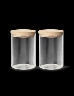 Clearance Glass Med Lokk - 2 Stk Kjøkkentilbehør