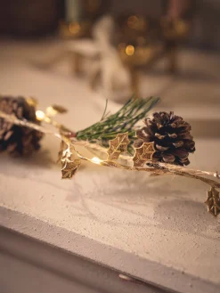 New LED-lysslynge Med Kristtorn Julepynt|Lamper