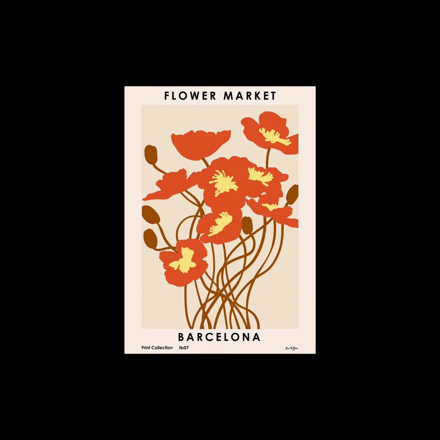 Sale Plakat Flower Market Barcelona 50 X 70 Cm Rammer Og Plakater