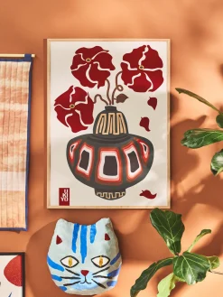 Sale Plakat Ukiyo Vase Flower Greige 50 X 70 Cm Rammer Og Plakater